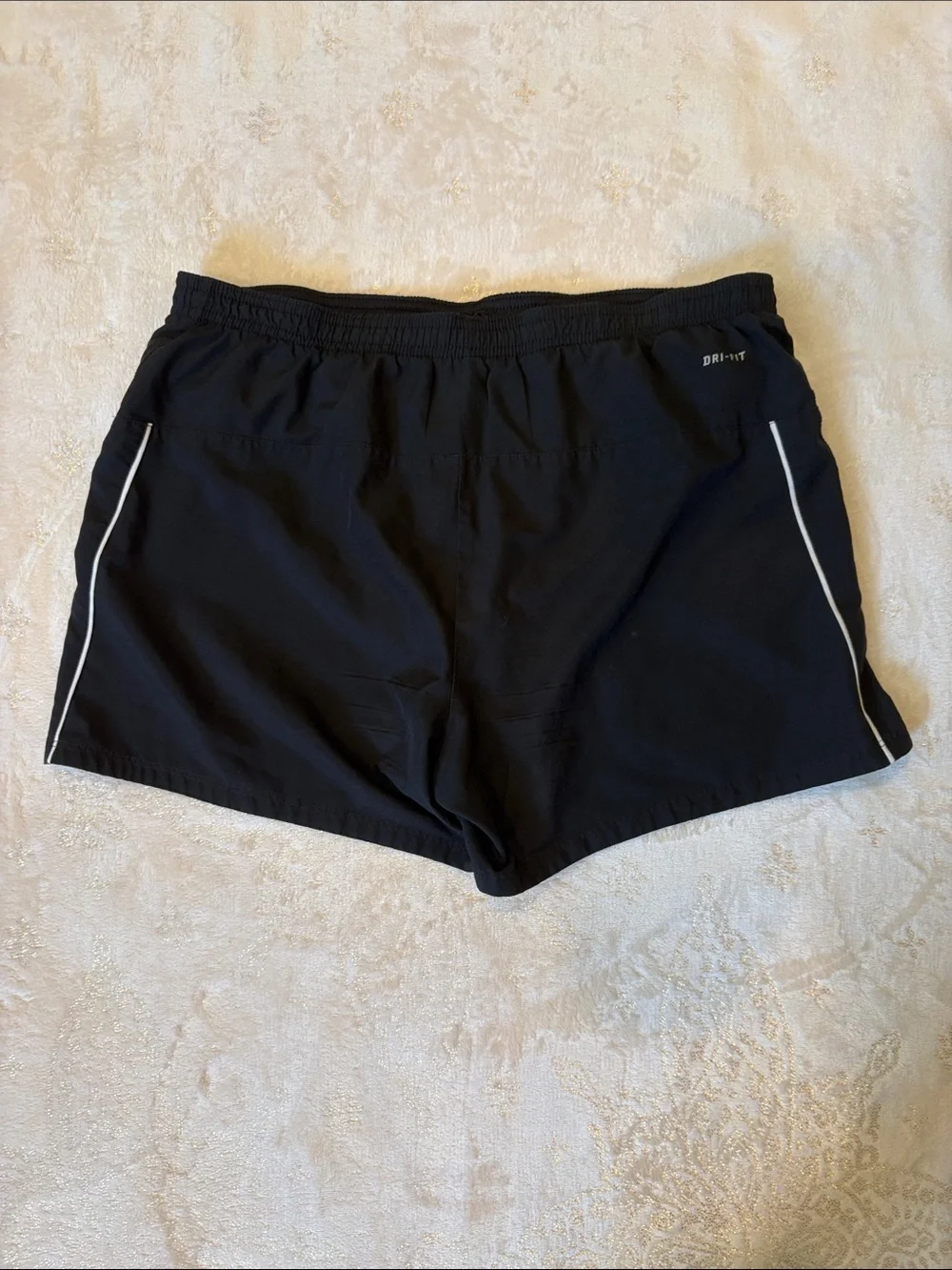 Nike Women's Black Dri-Fit Running Shorts with Reflective Swoosh Size M